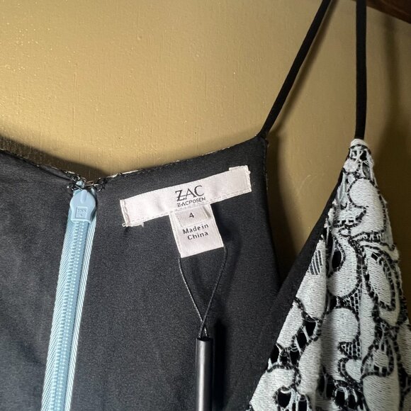 NWT Zac Posen Light Blue Tiered Lace Maxi Dress - Size 4 - Picture 5 of 13